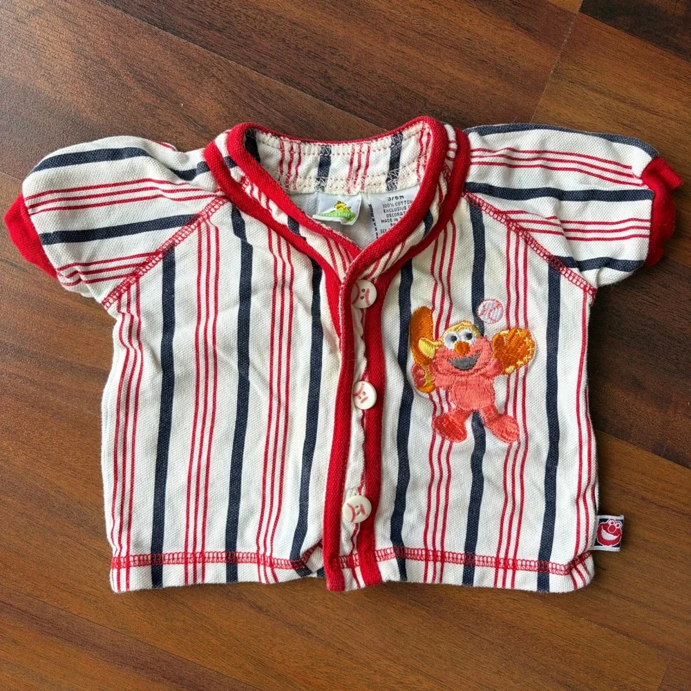 1994 Sesame Street Elmo Baseball Outfit‎ Baby Onesie Hat Pants Vintage